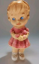Edward Mobley Rubber Squeak Toy Little Girl Pink Dress 1962