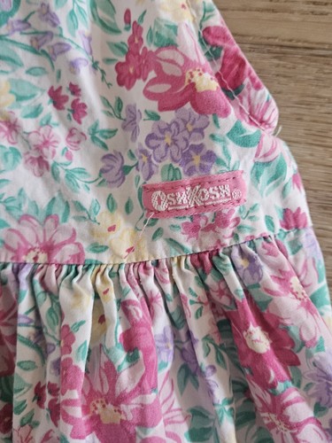 EUC Clean Vintage Rare Oshkosh B'gosh Floral Dress Girls Size 4 Made In USA - Picture 2 of 9
