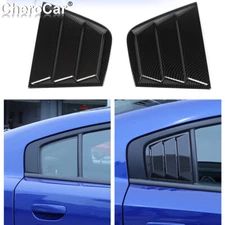 Carbon Fiber Rear Side Window Blinds Quarter Louver Trim for Dodge Charger 15-20