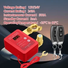 Intelligent remote car power outage switch, 12V,240A,Led Voltage Display.