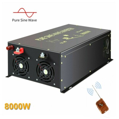 8000W Pure Sine Wave Power Inverter 48V to 110/220V Solar Inverter Remote Switch