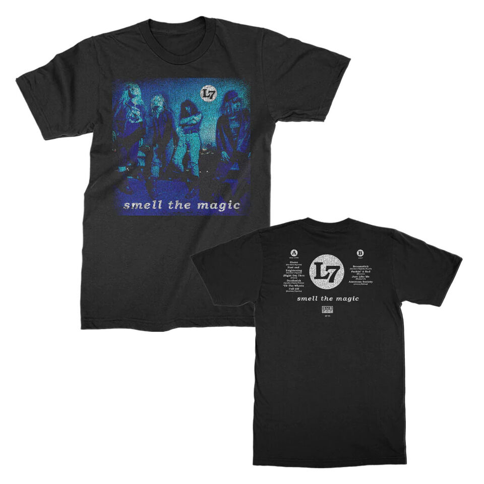 L7 Smell the Magic Vintage Album T-Shirt w Backprint 2 sided L7 Smell the Magic Vintage Album T-Shirt w Backprint 2 sided