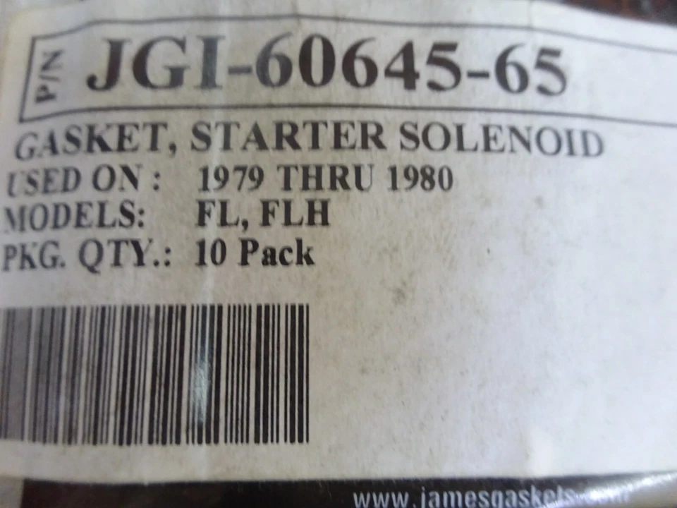 JUNTA DE SOLENOIDE DE ARRANQUE VINTAGE Harley BTs XLs ELECCIÓN RPL 60645-65 PAQUETE DE 4 Foto 3 de 4