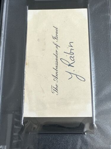 Yitzhak Rabin Prime Minister Israel Signed Ambassador Cut Mint Auto Psa Coa - Picture 7 of 8