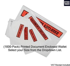 Image of 1000 Printed Document Enclosed Wallet (Select A5 A6 C6 C7 A7) Packing Doc