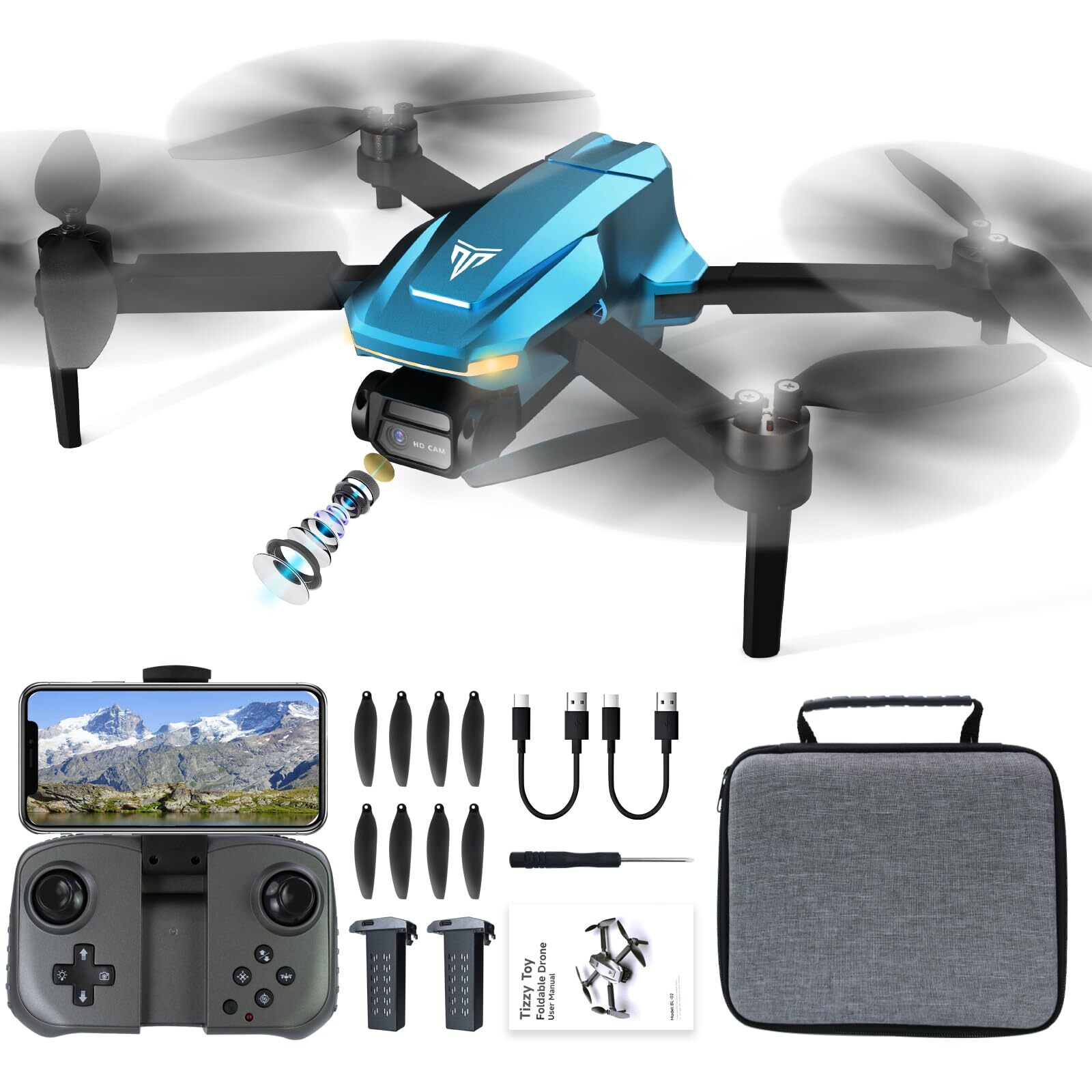 4K Brushless Motor Drone with Camera for Adults and Kids 8-12-image