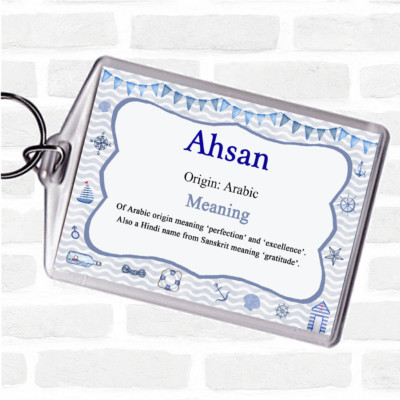 Ahsan Name Bedeutung Taschenanhänger Schlüsselanhänger Schlüsselring Maritim