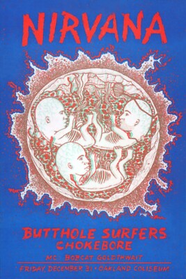 Nirvana, Butt Hole Surfers, 3D Effect Concert Poster | eBay