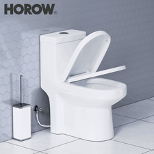 HOROW Modern Toilets Dual Flush Elongated One Piece Toilet for Small Bathroom