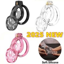 2025 New Silicone Cobra Male Soft Chastity Cage Device Mamba Ring Lock Belt
