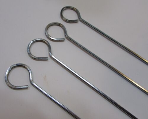 Set 4 Vintage 1980's Long 10" Stainless Steel Four Poultry Kabob Meat Skewers - Picture 2 of 3