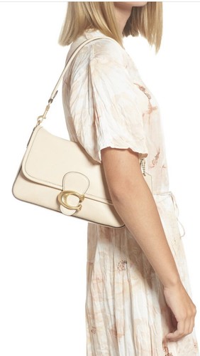 ❤️Coach Tabby Brass/Ivory Soft Leather Shoulder Bag Ivory - Picture 3 of 7