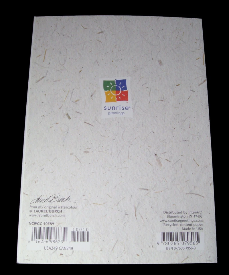 Laurel Burch Watercolor Wedding Card w/ Envelope Soulmates Butterflies - Image 4 of 4