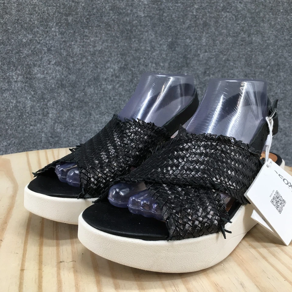 Sandalias GEOX para mujer 37 Laudara correa cruzada tejida cuña honda D25MPE negras Foto 4 de 4