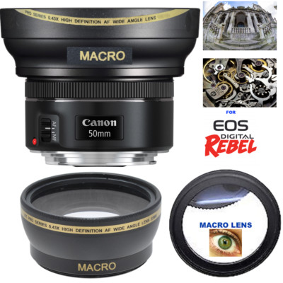 HD3 ULTRA WIDE FISHEYE LENS + MACRO LENS FOR Canon EF 50mm f/1.8 STM Lens 