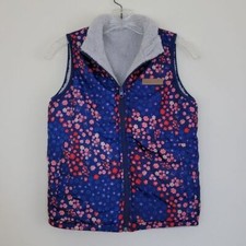 Buffalo David Bitton Blue Pink Print Reversible Vest M 10/12