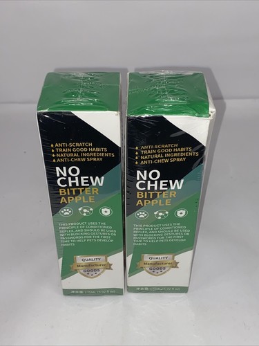 2 PACK No Chew Bitter Apple Anti-Scratch Anti-Chew Spray 5.92 Oz Stop Chewing - Picture 2 of 12
