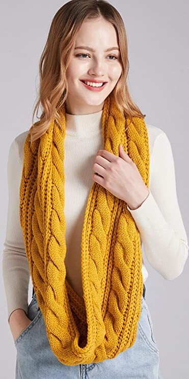 NEOSAN Womens Thick Ribbed Knit Winter Infinity Circle Loop Scarf | eBay
