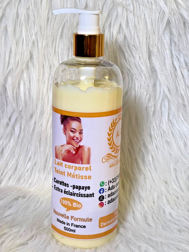 Lait Corporel éclaircissant Métisse 500ml - Anti-taches, Vitamines - Fabrication Française