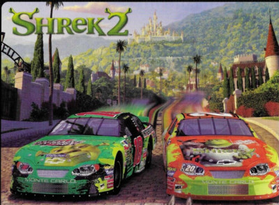  Shrek 2 Movie NASCAR Racing Action Collectables Donkey Vintage 2004 Print Ad