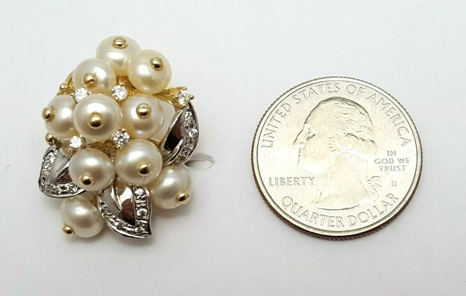 Beautiful 14K Solid Two Tone Multi Tone Gold Pear… - image 11