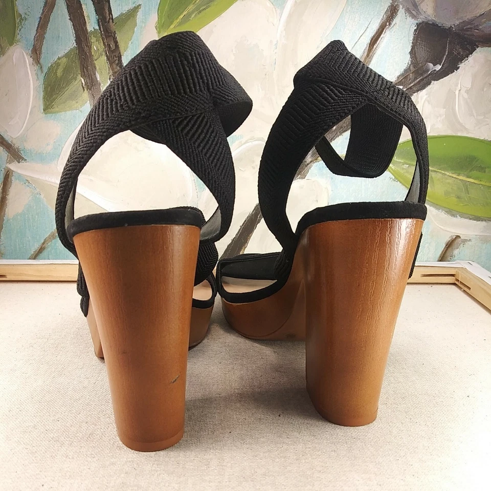 Zapatos para mujer INC sandalias tacón negro elástico talla 8 SKU#09071 Foto 2 de 4
