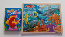 New Melissa and Doug Under The Sea Wooden Puzzle 24 pieces y Book Under the Sea