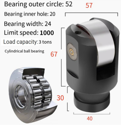 25-42MM Mounting Diameter Heavy Duty Metal Working Lathe Steady Rest Roller Jaws
