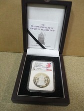 2022 2 0z. Alderney QE II Platinum Jubilee Enthroned Queen FDI Clark Signed PF70