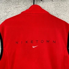 Nike Town Fleece Vest Mens Medium 90s Vintage Red Zip Up Therma Fit Outdoors