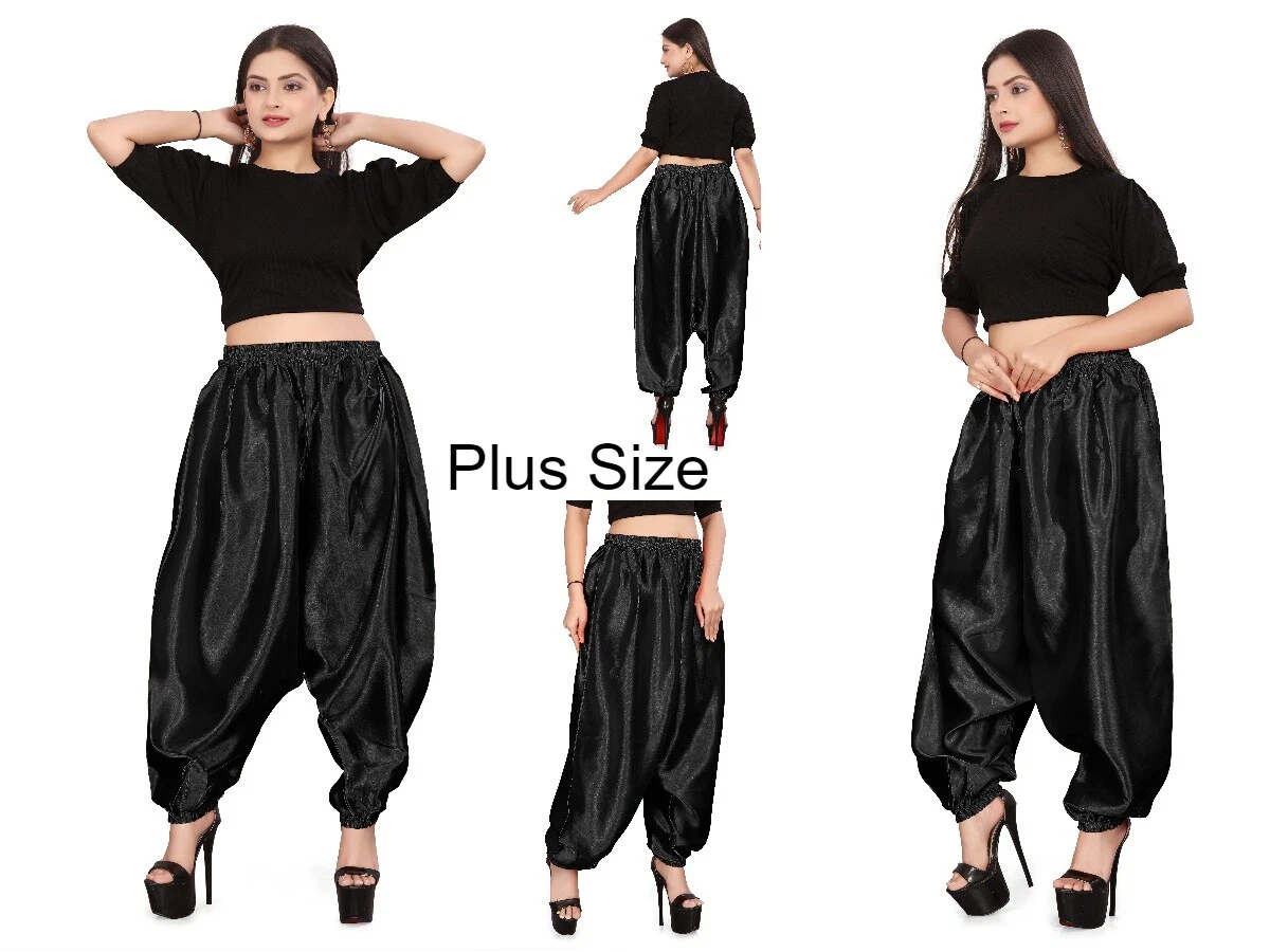 Satin Carnaval Pantalon Sarouel Arabe Harem Ventre Femme Grande