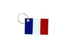 Keychain keyring embroidered embroidery patch flag france