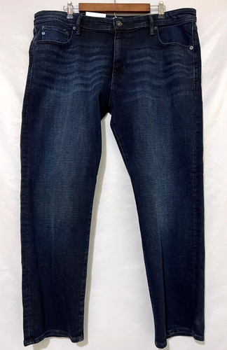 Pantalones de mezclilla ajustados rectos 40x30 azul marino lavado piedra oscuro talla 11" nuevos con etiquetas - Imagen 2 de 10