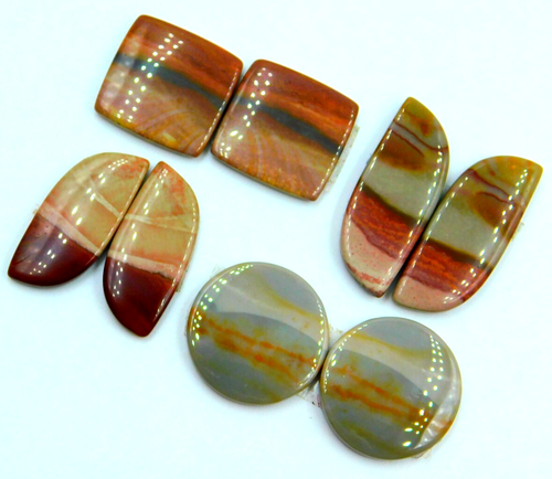 4 Pairs Lot DIY Osolite Pair Semi-Precious Cab Pair for Jewelry Craft - Picture 4 of 7
