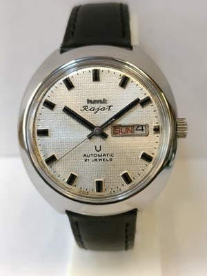 ORIGINAL HMT RAJAT 21J AUTOMATIC WHITE DIAL INDIA MEN'S WORKING CONDITION