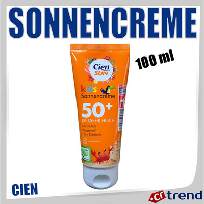 Kinder Sonnencreme LSF 50+ CIEN Sun Kids SPF 50 wasserfest ohne Duftstoffe