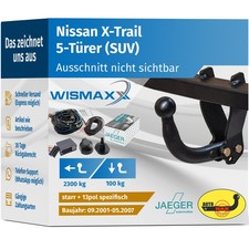 AutoHak Anhängerkupplung starr für Nissan X-Trail SUV 01-07 T30 E-Satz 13pol ABE