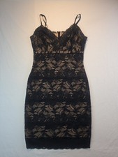 Guess Cocktail Dress Women's XS Black Floral Lace Lined Spaghetti Strap Sexy