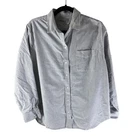 Everlane Womens The Relaxed Oxford Shirt Pocket Organic Cotton White Gray 12