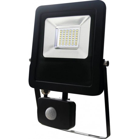 Projecteur LED extra plat 30W avec détecteur radar noir pour éclairage extérieur 230V