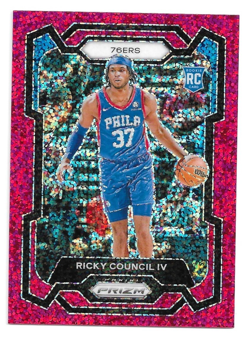 Panini 2023-24 Prizm Ricky Council IV Philadelphia 76ers #294 Red Sparkle RC