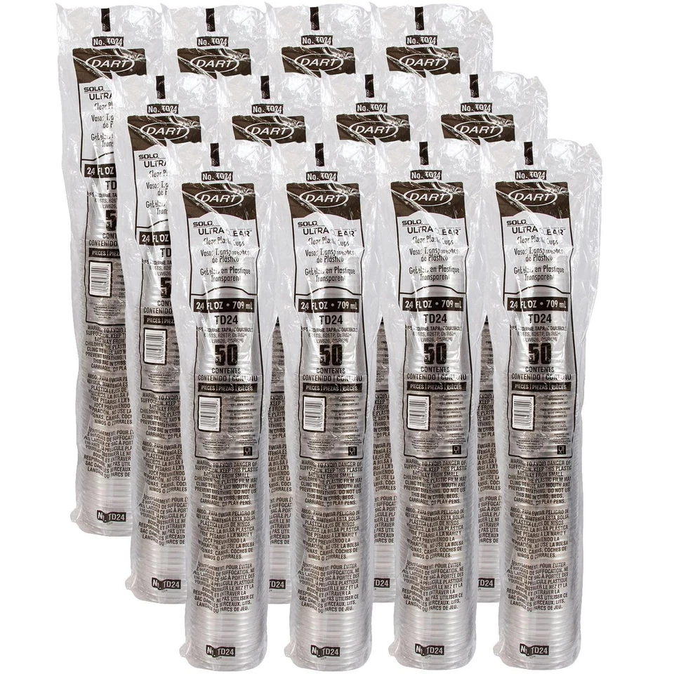 Taza de plástico PET ultra transparente Dart TD24 24 oz (estuche de 600) Foto 3 de 4