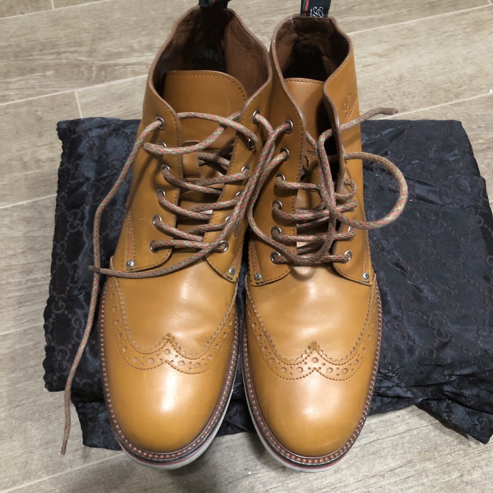Gucci Wingtip Style Working/Construction Style Bo… - image 2