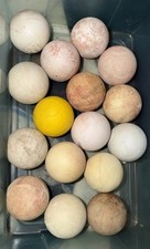 Gebrauchte Lacrosse Bälle zum Üben 15 Stück - weiß/gelb Farben verschiedene Marken