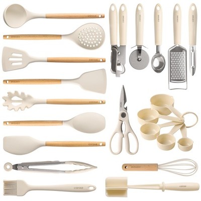 22pcs Silicone Cooking Utensils Set, 446°F Kitchen Utensils Gadgets Set, Spat...