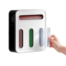 Food Storage Bag Organizer, 4 in 1 Plastic Bag Organizers for Kitchen Storage...