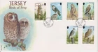 Unaddressed Jersey FDC First Day Cover 2001 Birds of Prey Set