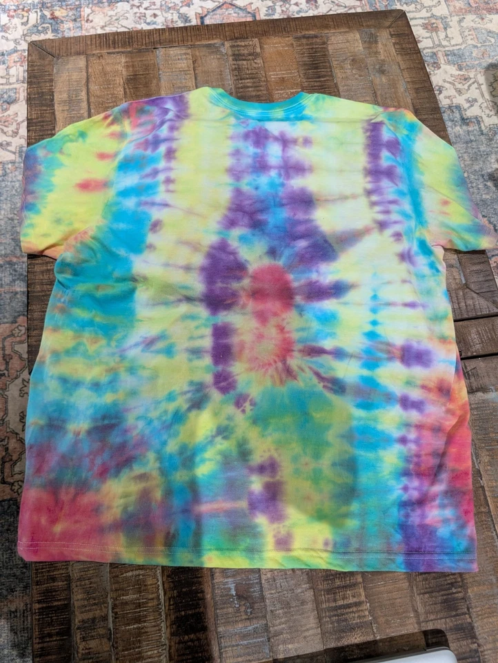 Camiseta unisex hecha a mano tie dye-colores vibrantes-LG- ¡preencogida y pre lavada! Foto 2 de 2