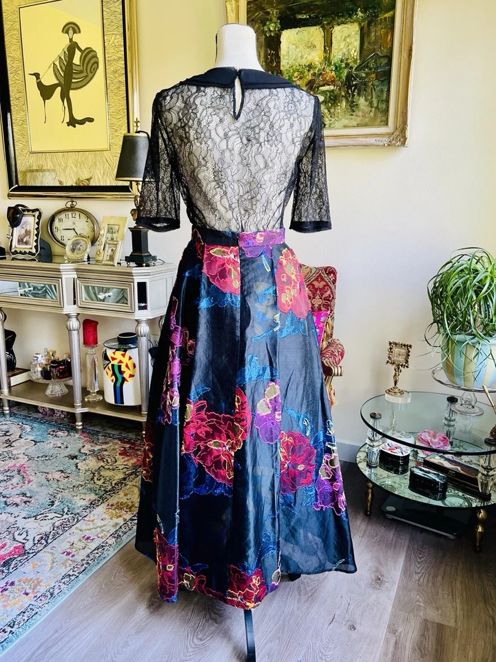 Falda LK Bennett Línea A Midi Completa Forrada con Aplique Seda, Reino Unido 6, 34, EE. UU. 2 XS-S Foto 3 de 4