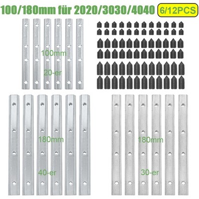 Alu Streckenverbinder 100/180 mm für 20x20 30x30 40x40 Nut6 Nut8 Profilverbinder